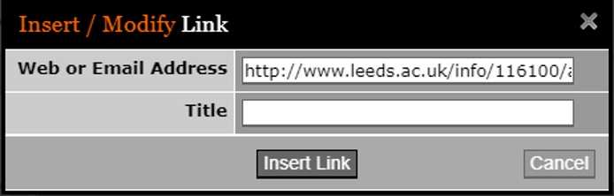 Inserting a link title for a url using Jadu.