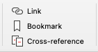 Creating bookmarks within your Microsoft Word document, using the Links menu, lends itself to well structured and more accessible documents for your readers.
